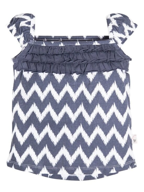 Burt’s Bees Baby Ikat Chevron Ruffle Tee & Short Set | 3–6M | NWT - Picture 3 of 8